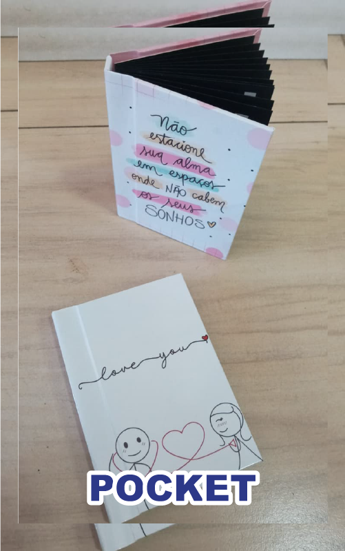 Álbum fotográfico pocket compacto e moderno