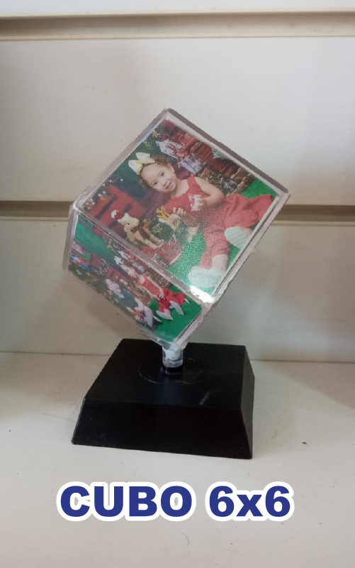 Cubo decorativo com fotos 6cm