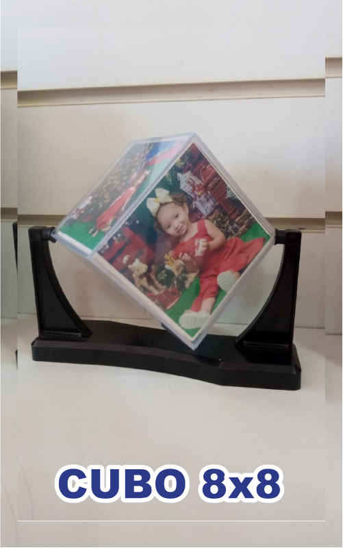 Cubo decorativo com fotos 8cm